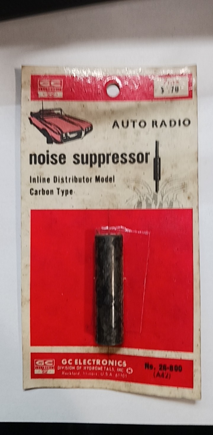 Vintage GC Electronics Auto Radio Noise Suppressor Inline Distributor NOS 28-800