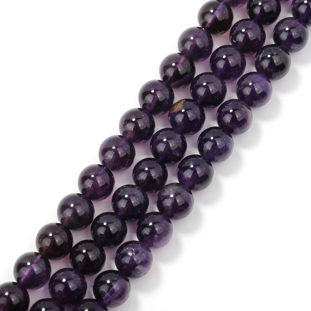Natural Amethyst Smooth Round Beads Size 4mm 6mm 8mm 10mm 12mm 15.5\