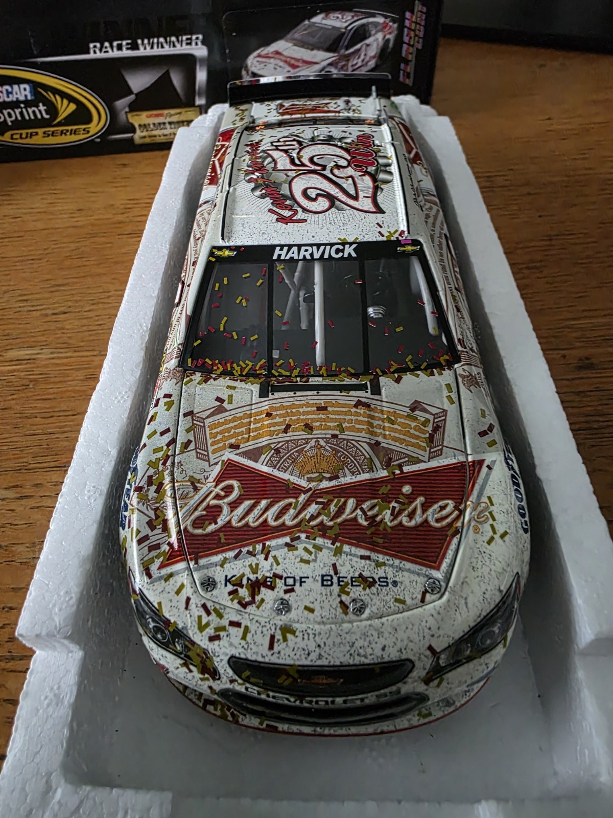 2014 Harvick #29 Budweiser Chevrolet 25th win flash coat Darlington 1/24th 