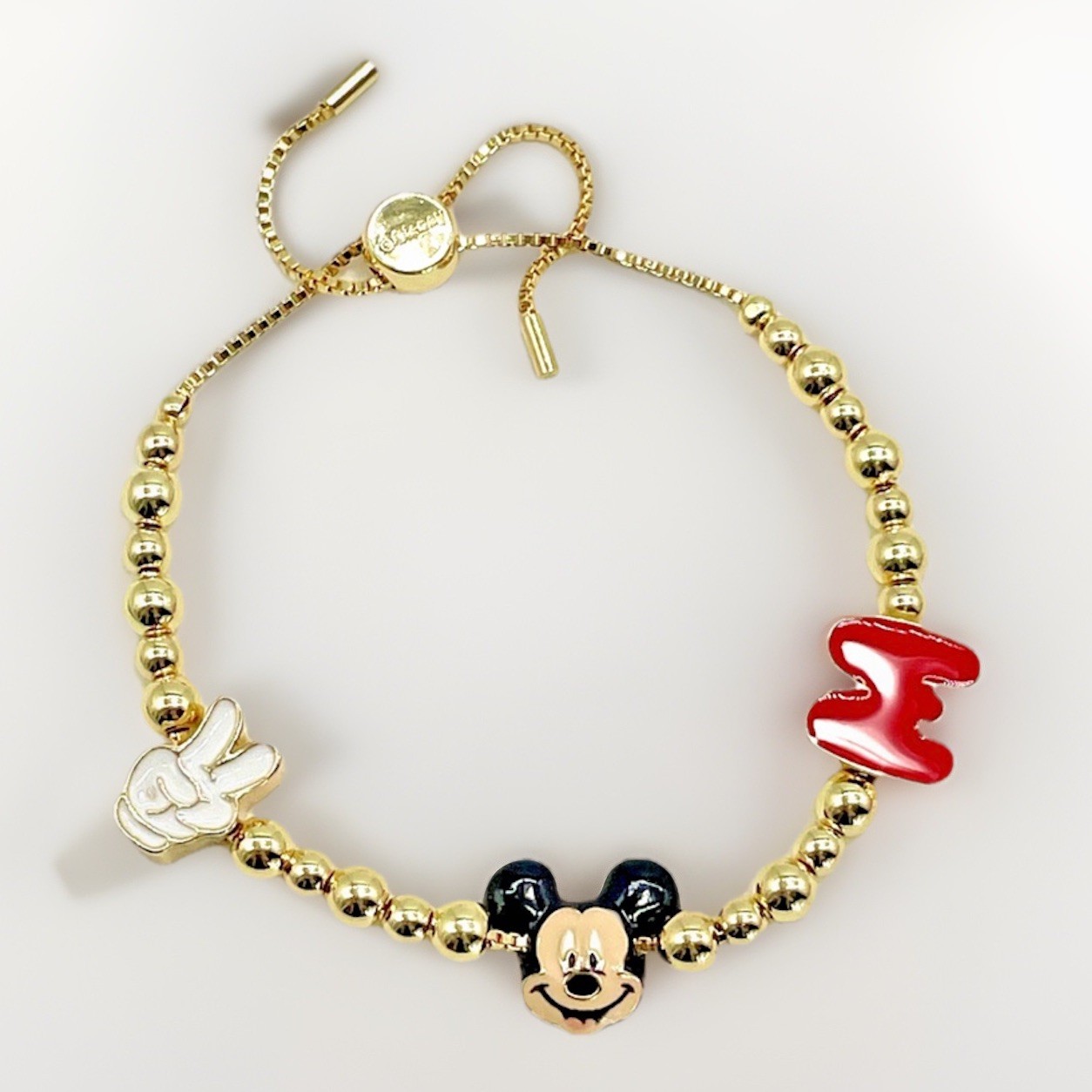 BaubleBar x Disney Mickey Mouse Pisa Charm Bracelet Adjustable NWT