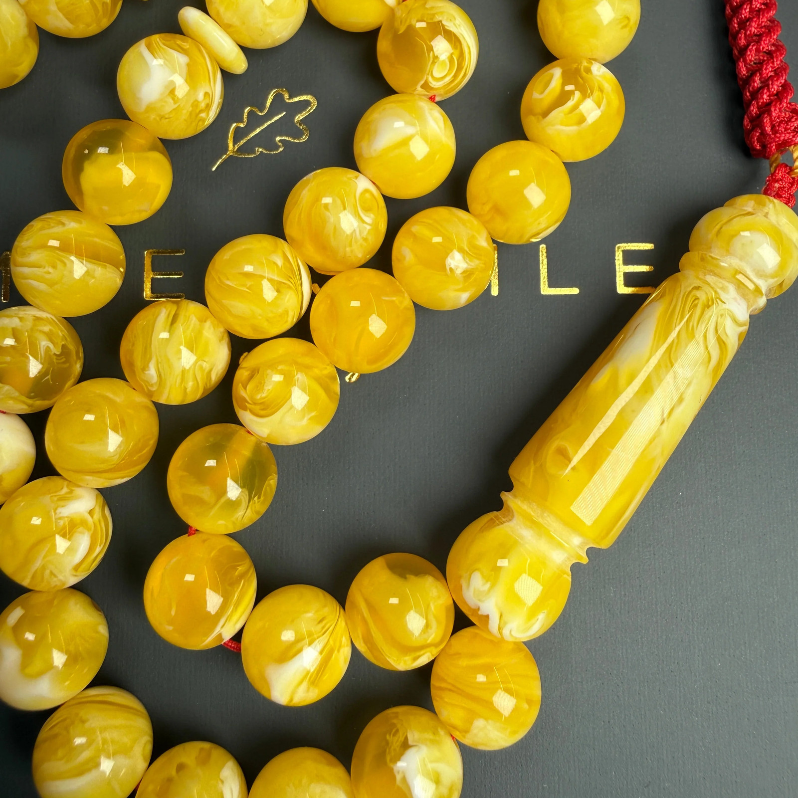 Honey Pressed Amber Style Misbaha Tasbih 34g | 10mm | 45 beads