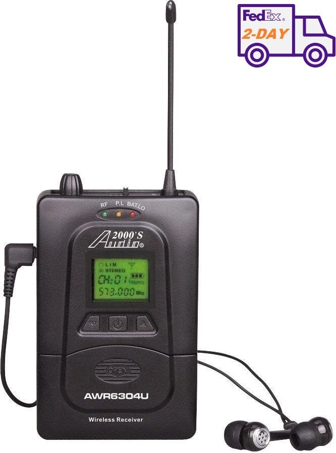 Audio2000s AWR6304U IEM Pro UHF Wireless Monitoring System W/ Headphones OB