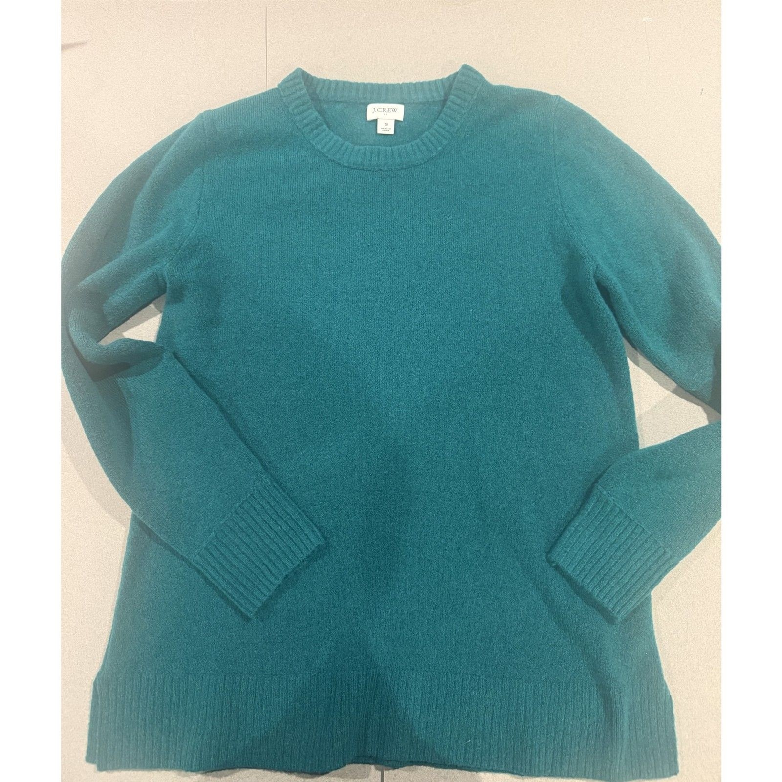 J.Crew Teal Green Crewneck Pullover Sweater Women\'s Size S
