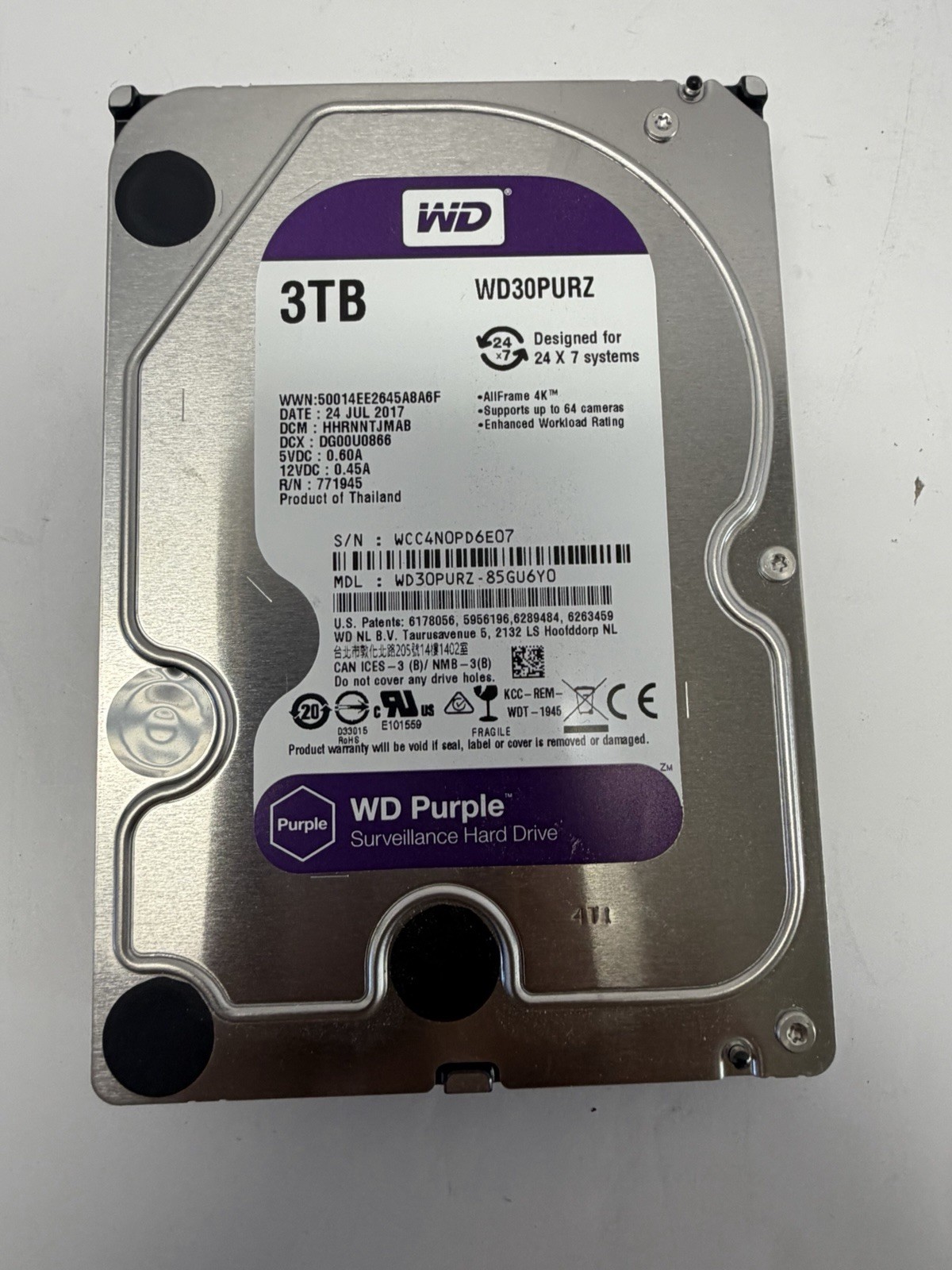 Western Digital WD Purple WD30PURZ 3TB 3.5 Western Digital WD Purple WD30PURZ 3TB 3.5