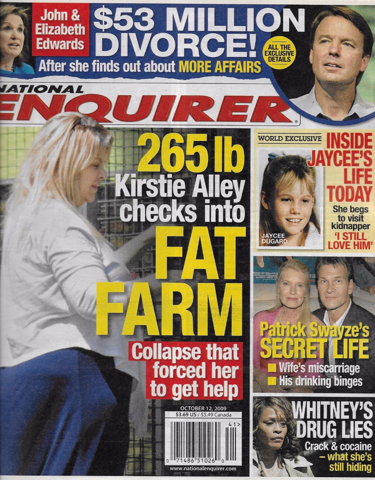 National Enquirer Tabloid Magazine Kirstie Alley Patrick Swayze Whitney Houston. National Enquirer Tabloid Magazine Kirstie Alley Patrick Swayze Whitney Houston.