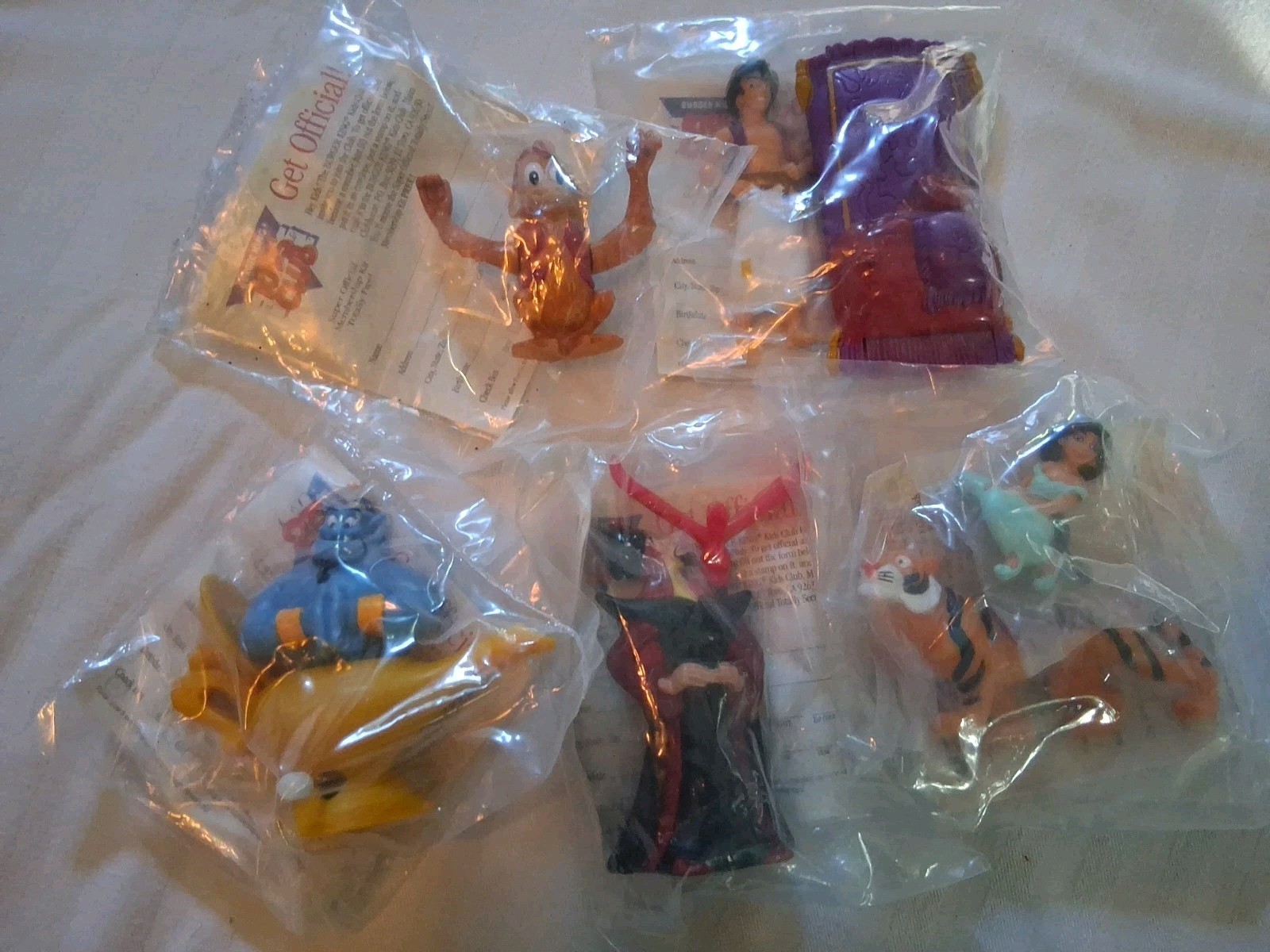 Vintage 1992 Disney Aladdin Burger King Kids Club Toys Complete Set 5 Sealed Vintage 1992 Disney Aladdin Burger King Kids Club Toys Complete Set 5 Sealed