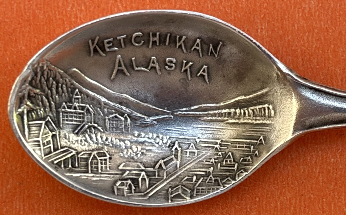 RARE & ADORABLE KETCHIKAN ALASKA STERLING SILVER SOUVENIR SPOON RARE & ADORABLE KETCHIKAN ALASKA STERLING SILVER SOUVENIR SPOON
