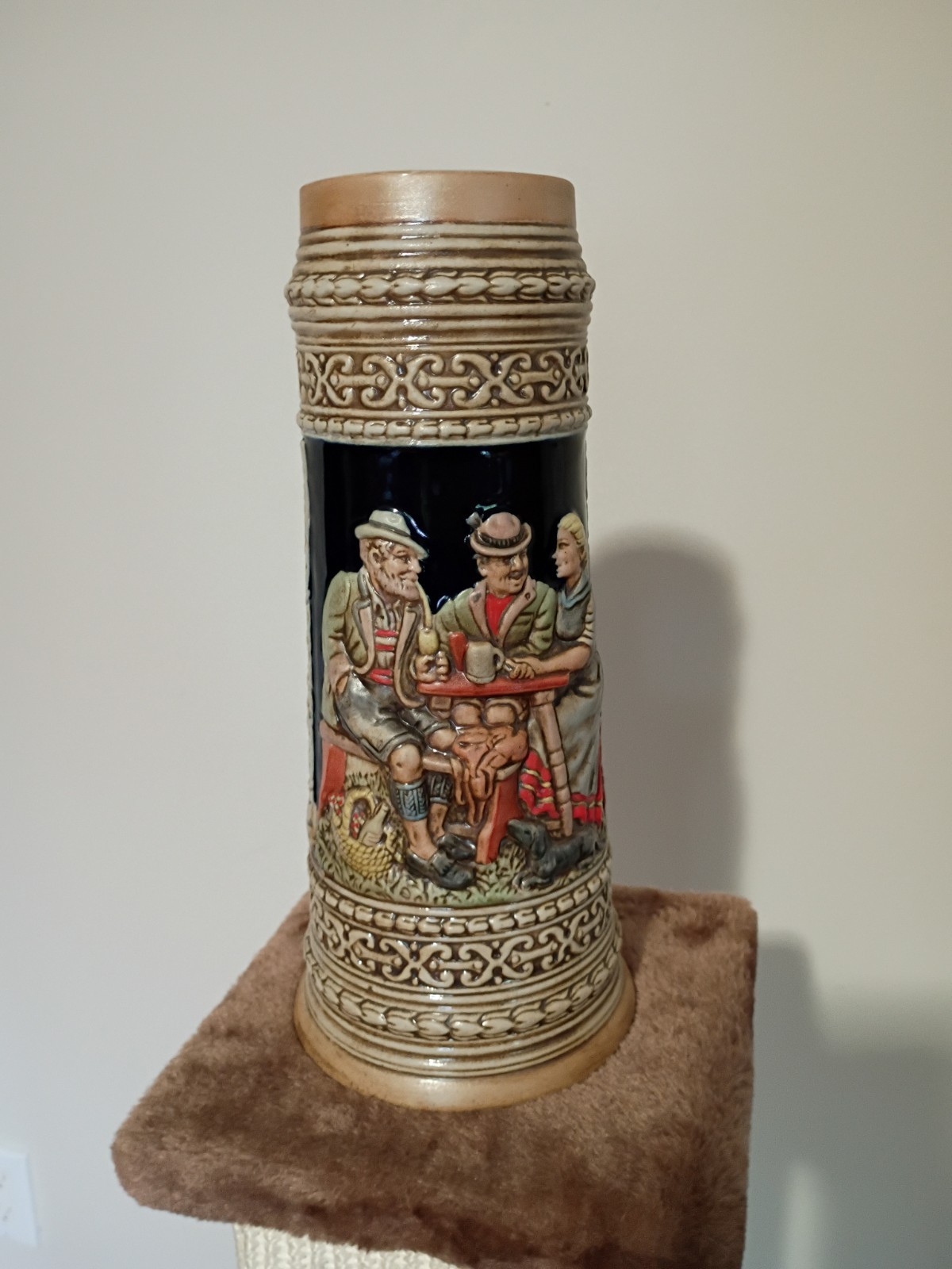 Ceramarte Beer Stein Mug Hand-Painted Tavern Scene Made in Brazil Vintage Ceramarte Beer Stein Mug Hand-Painted Tavern Scene Made in Brazil Vintage