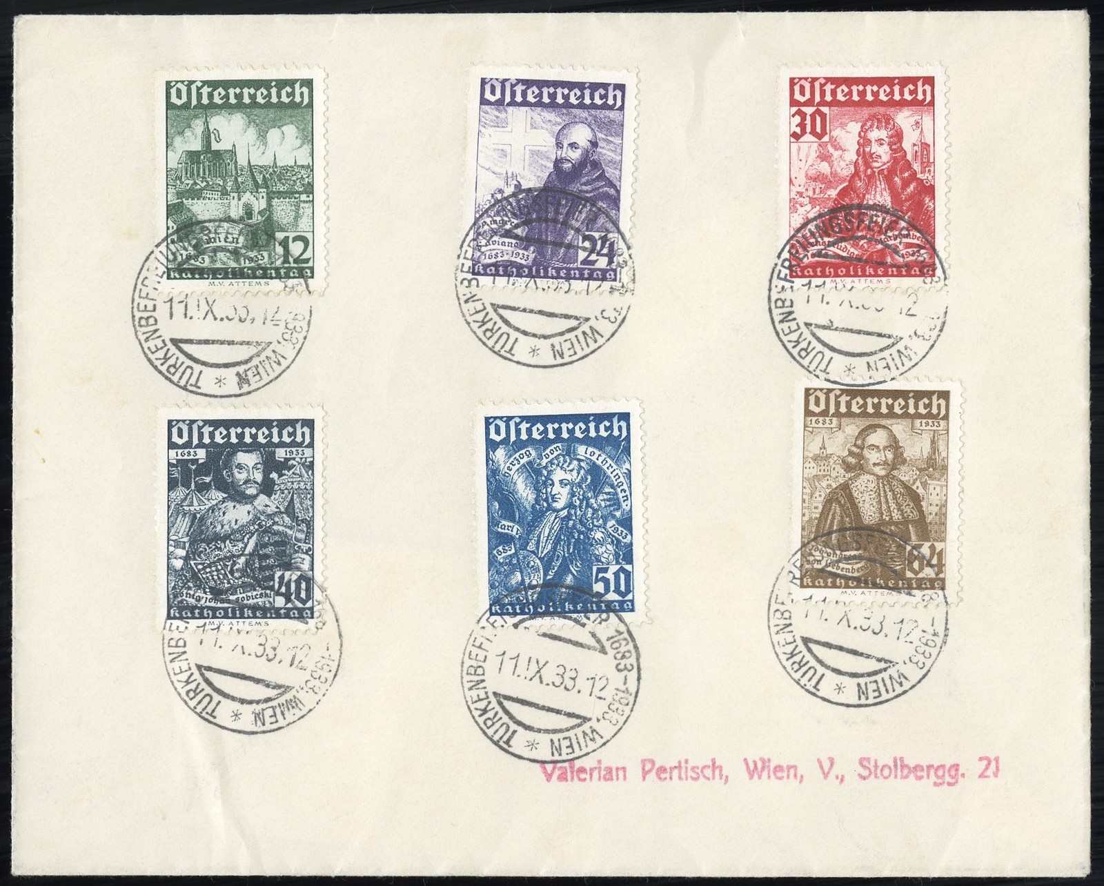 Austria Stamps # B112-17 XF Rare Clean First Day Cover
