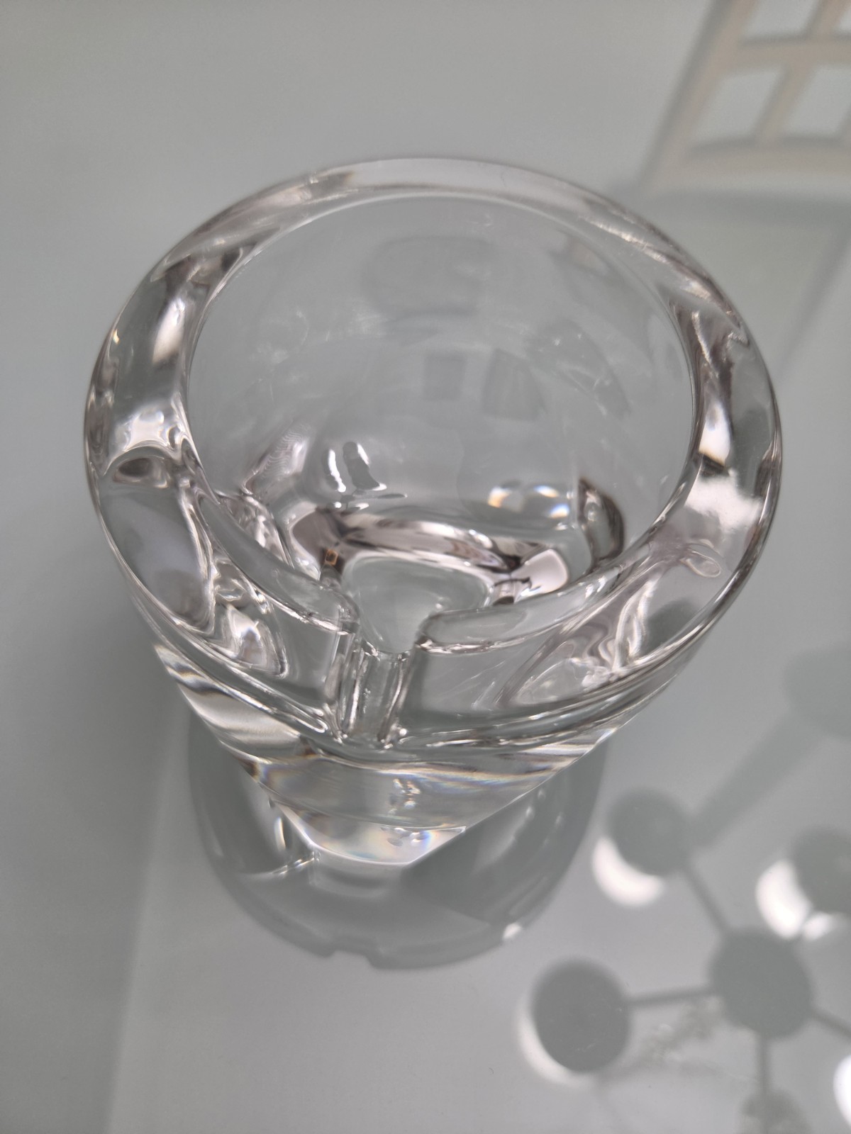 Vintage Viking Glass Tripod Slant Ashtray MCM Clear