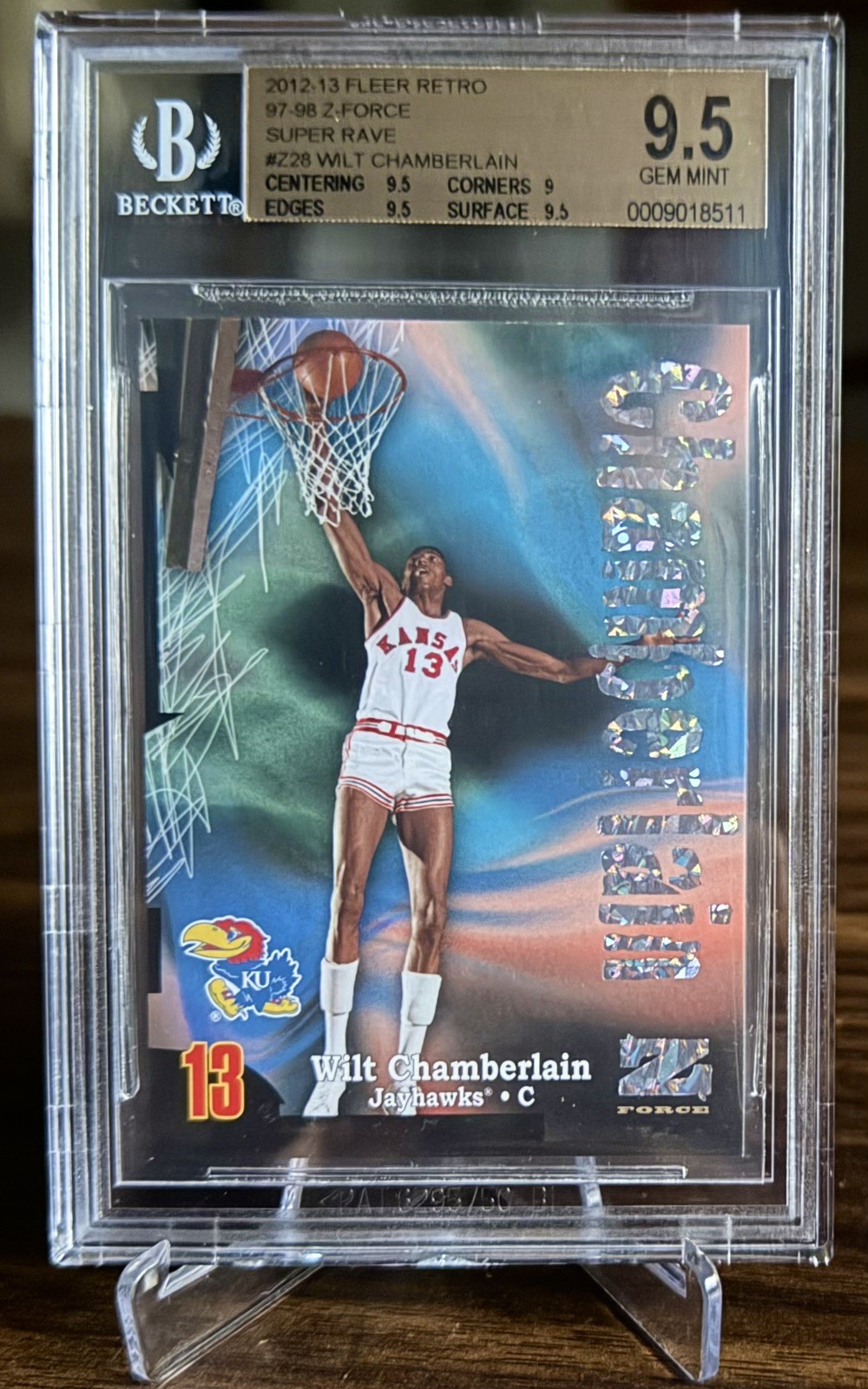 2012-13 Fleer Retro \'97-\'98 Z-Force Super Wave /50 Wilt Chamberlain BGS 9.5 Rare 2012-13 Fleer Retro \'97-\'98 Z-Force Super Wave /50 Wilt Chamberlain BGS 9.5 Rare