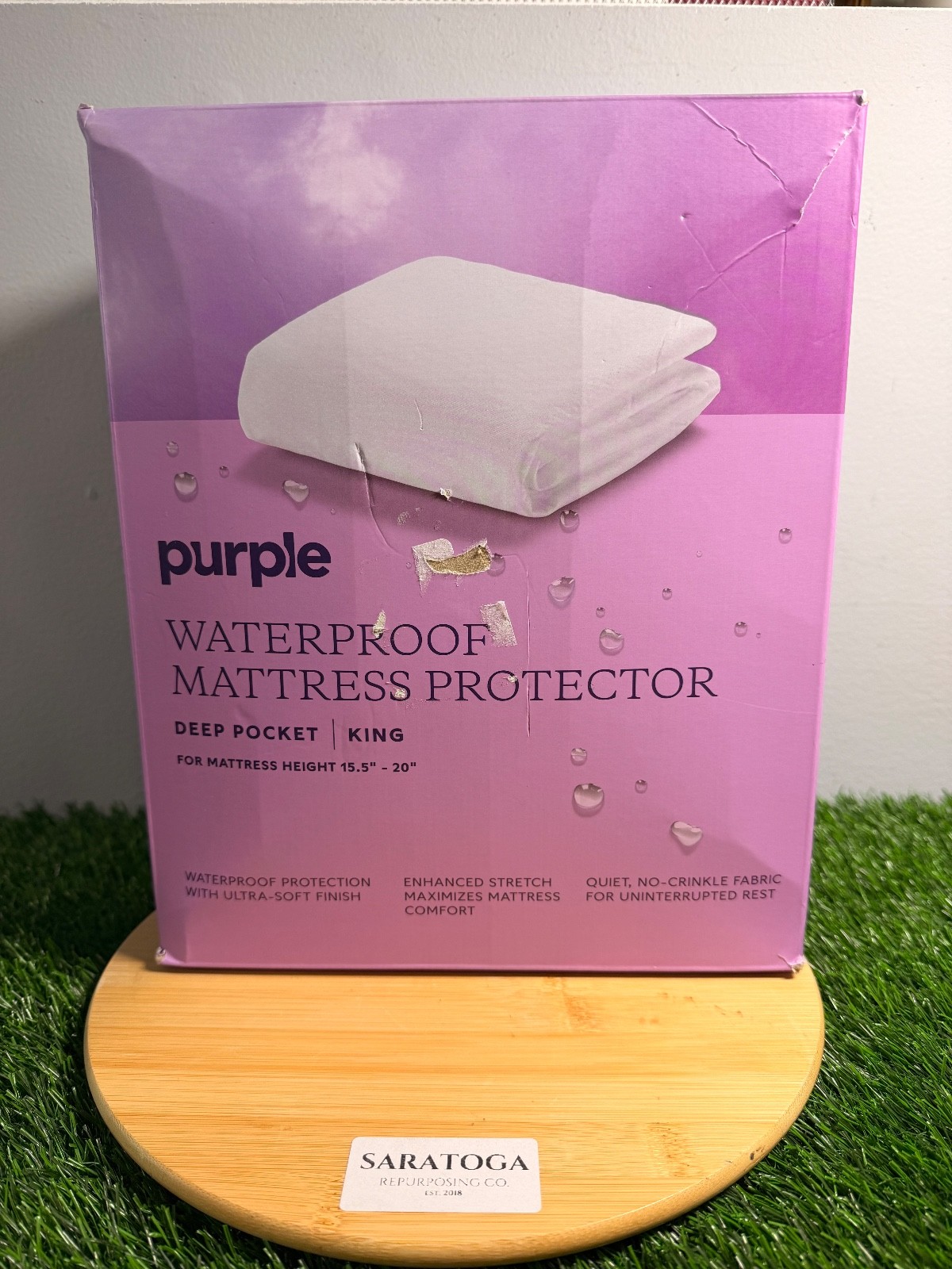Purple Waterproof Mattress Protector King Mattress Fits 8” to 15.5” Depth New