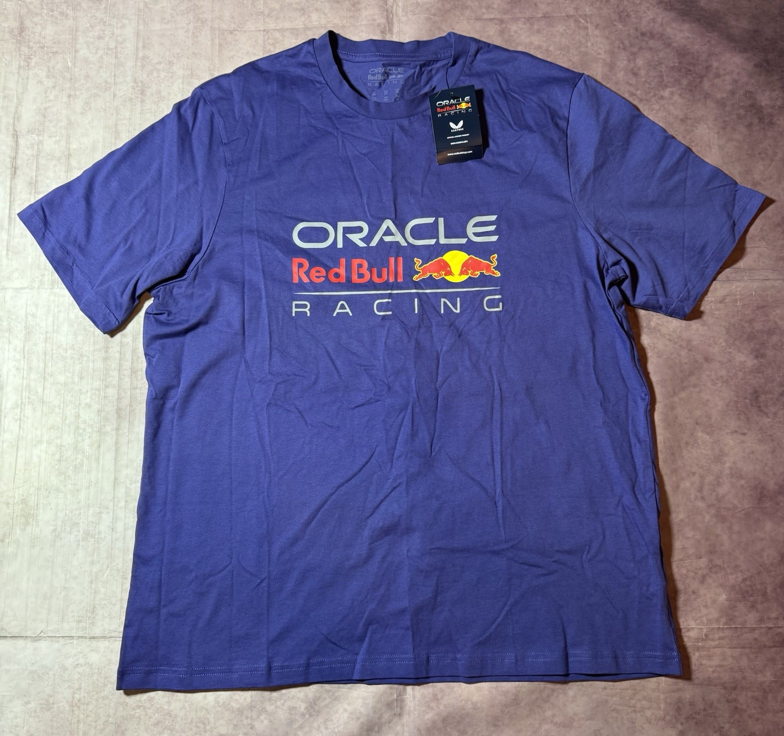 Oracle Red Bull Racing Official Castore T-Shirt Tee Logo Blue Men’s Sz 2XL XXL