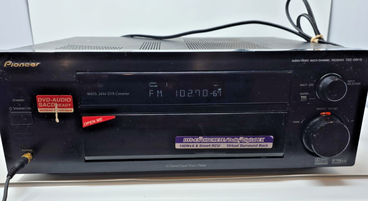 Pioneer VSX-D811S 6-Channel 300W A/V Receiver Black Dolby Digital DTS TESTED Pioneer VSX-D811S 6-Channel 300W A/V Receiver Black Dolby Digital DTS TESTED