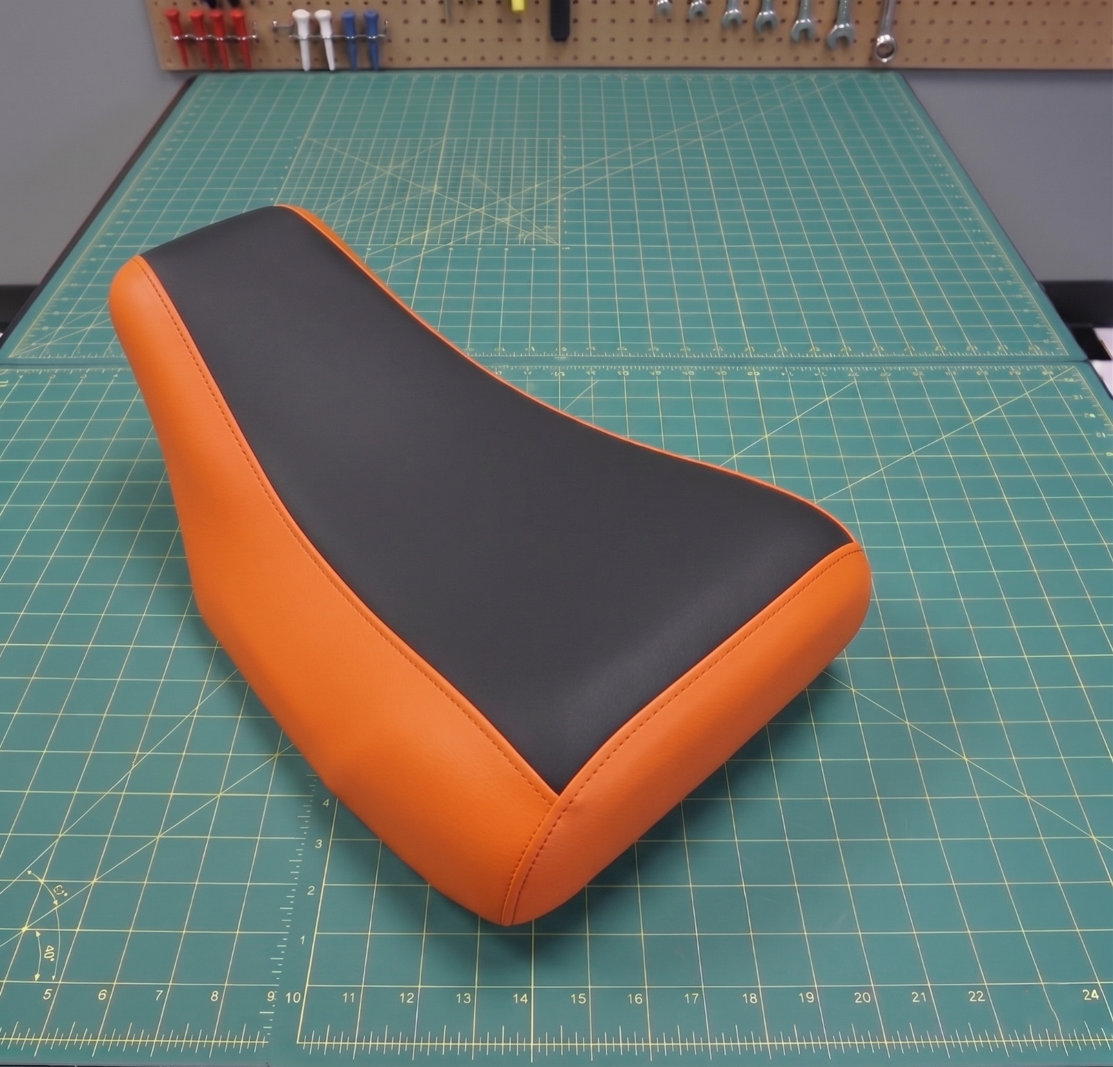 Honda TRX350 Foreman Seat Cover For 1986 To 1989 Orange Black Vinyl Seat Cover