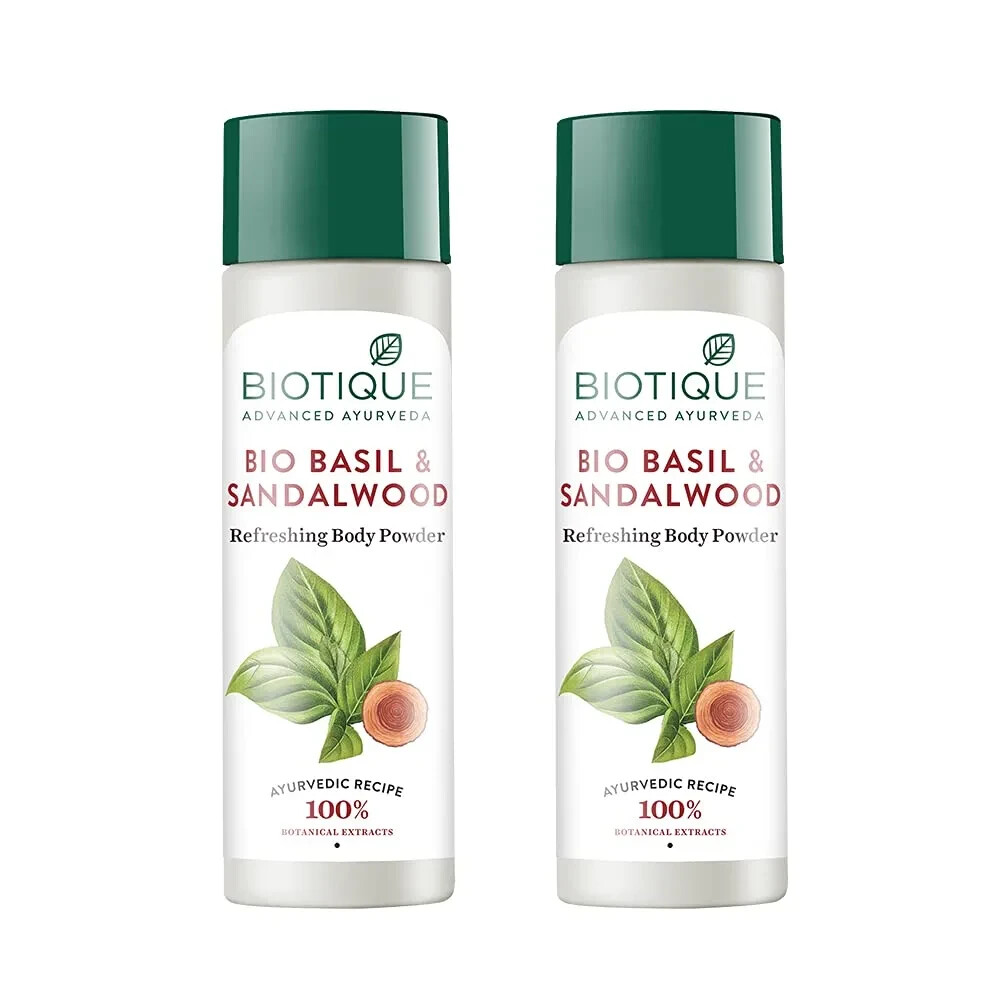 2no. Biotique Bio Basil and Sandalwood Refreshing Body Powder -150g - 