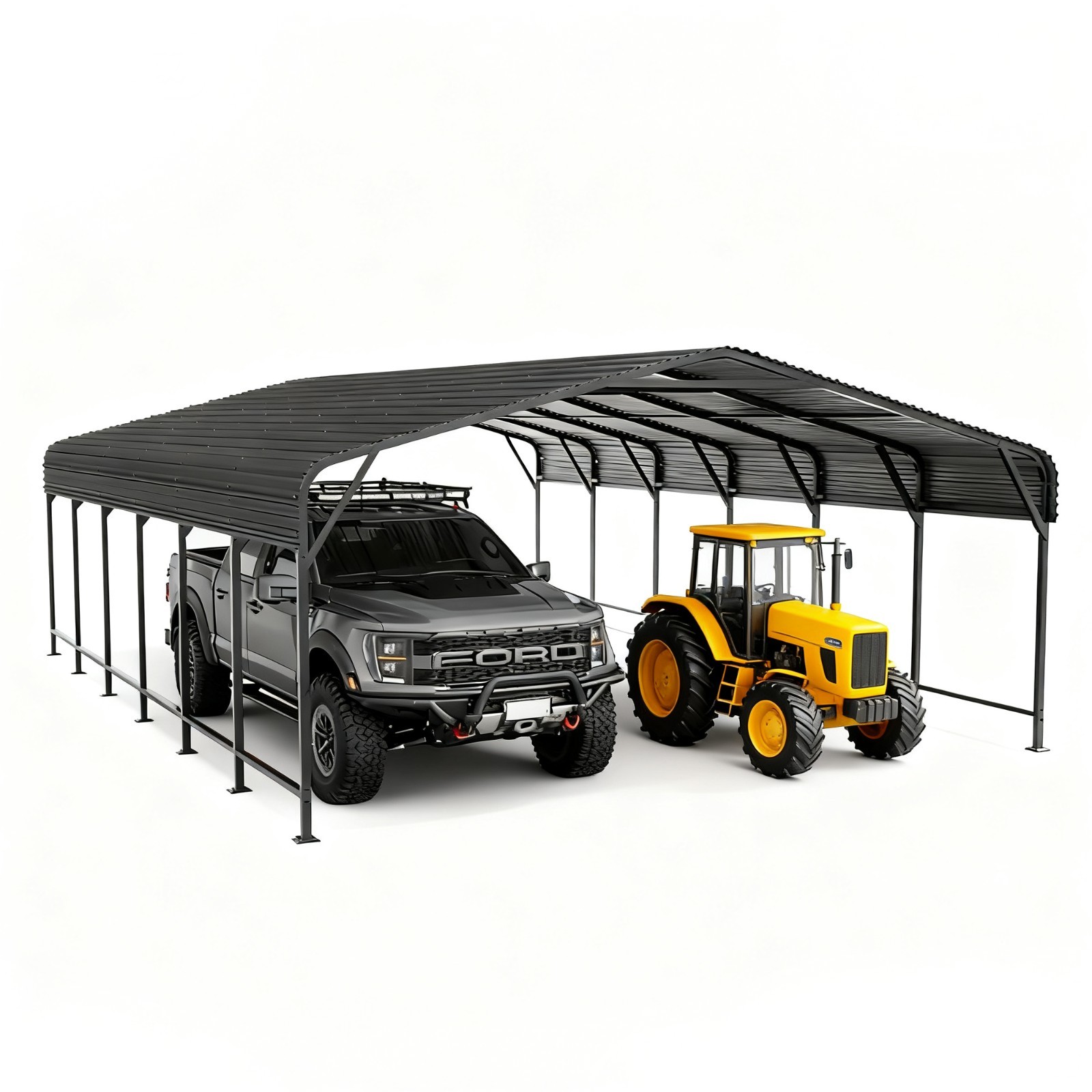 PABIMIA 20x30 FT Heavy-Duty Metal Carport, Outdoor Galvanized Steel Shelter