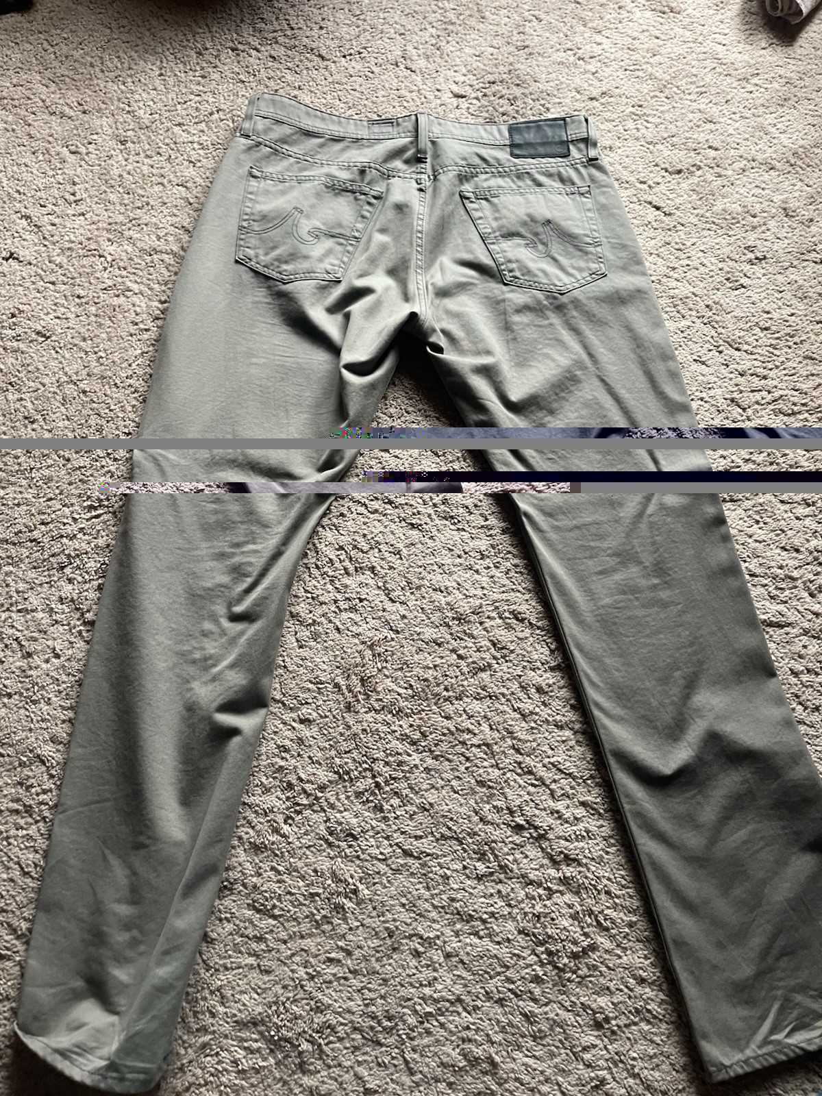 AG Adriano Goldschmied Men’s Slim Straight Gray Denim Jeans Zip 5-Pocket