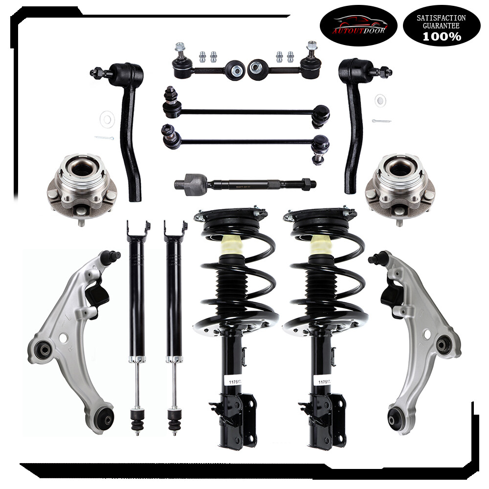 16pc For 2009 - 2014 Nissan Maxima Front Struts Control Arm w/Ball Joint Tie Rod