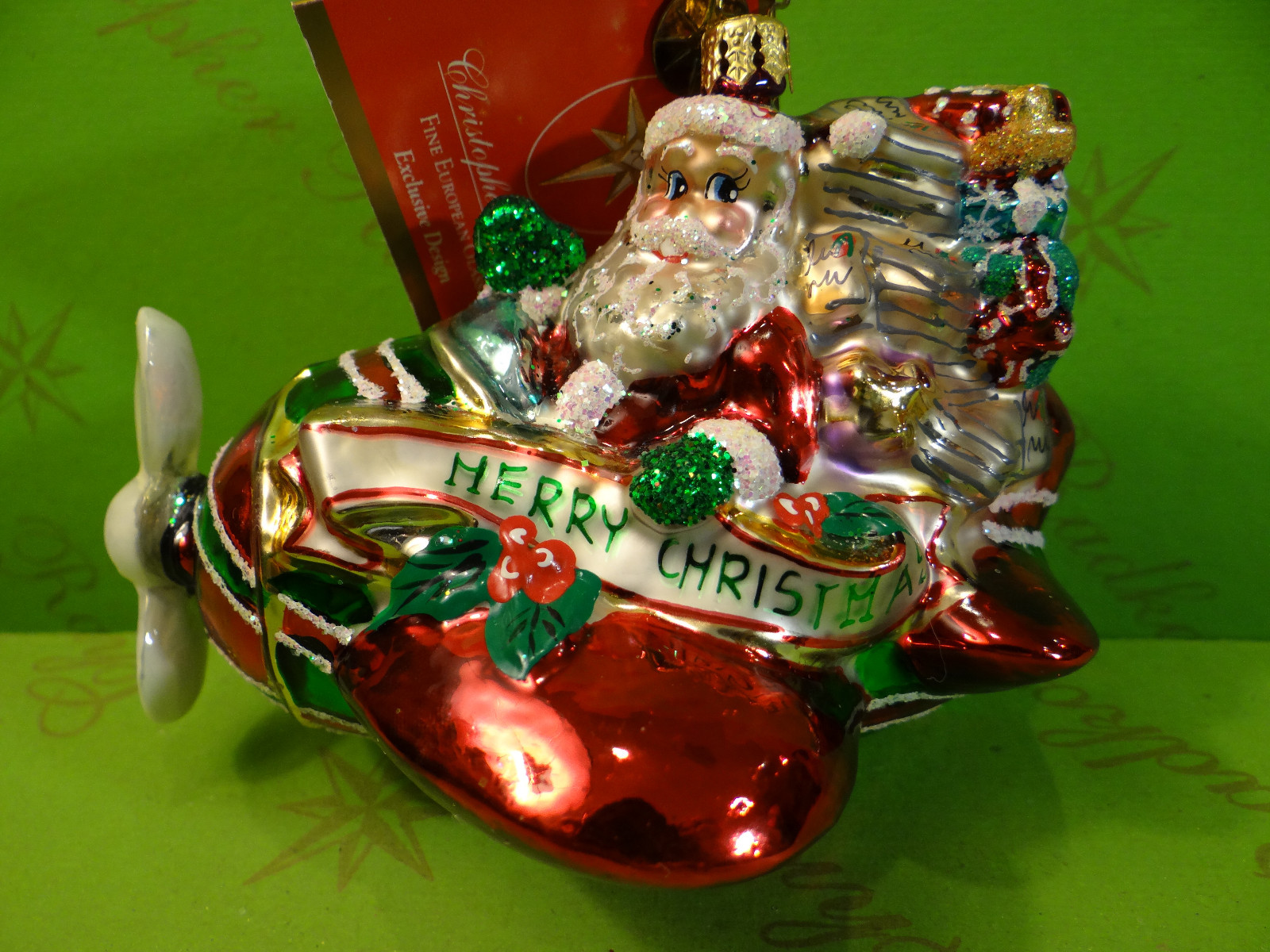 Christopher Radko Peppermint Flyer Ornament Christopher Radko Peppermint Flyer Ornament