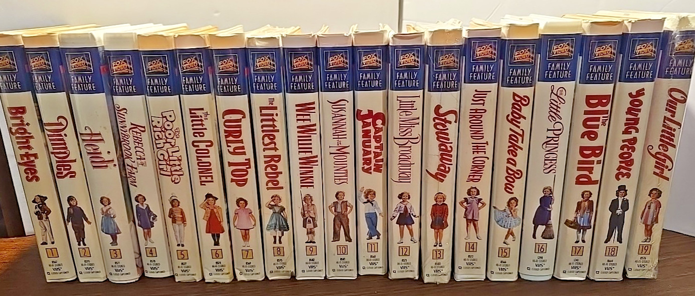 Shirley Temple VHS Collection Lot of 19 Family Films Vintagecore