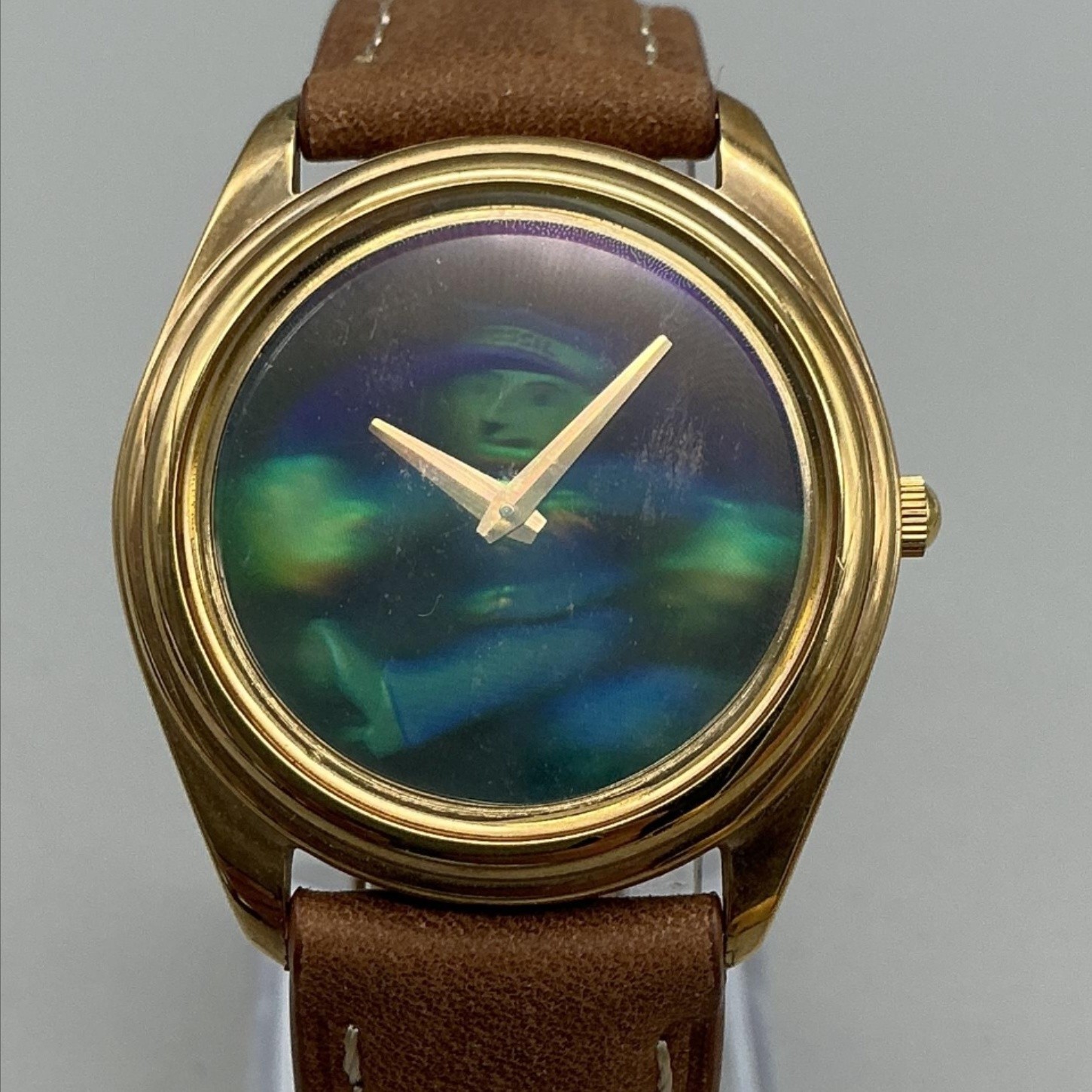 Vintage Fossil Orbit HG-9101 Mens Watch 33mm Hologram Dial New Battery
