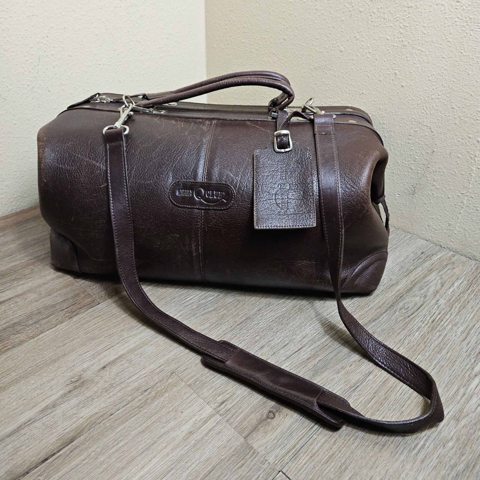 Rare Andrew Harper\'s Club Genuine Brown Leather Duffel Bag Weekend Travel Bag Rare Andrew Harper\'s Club Genuine Brown Leather Duffel Bag Weekend Travel Bag