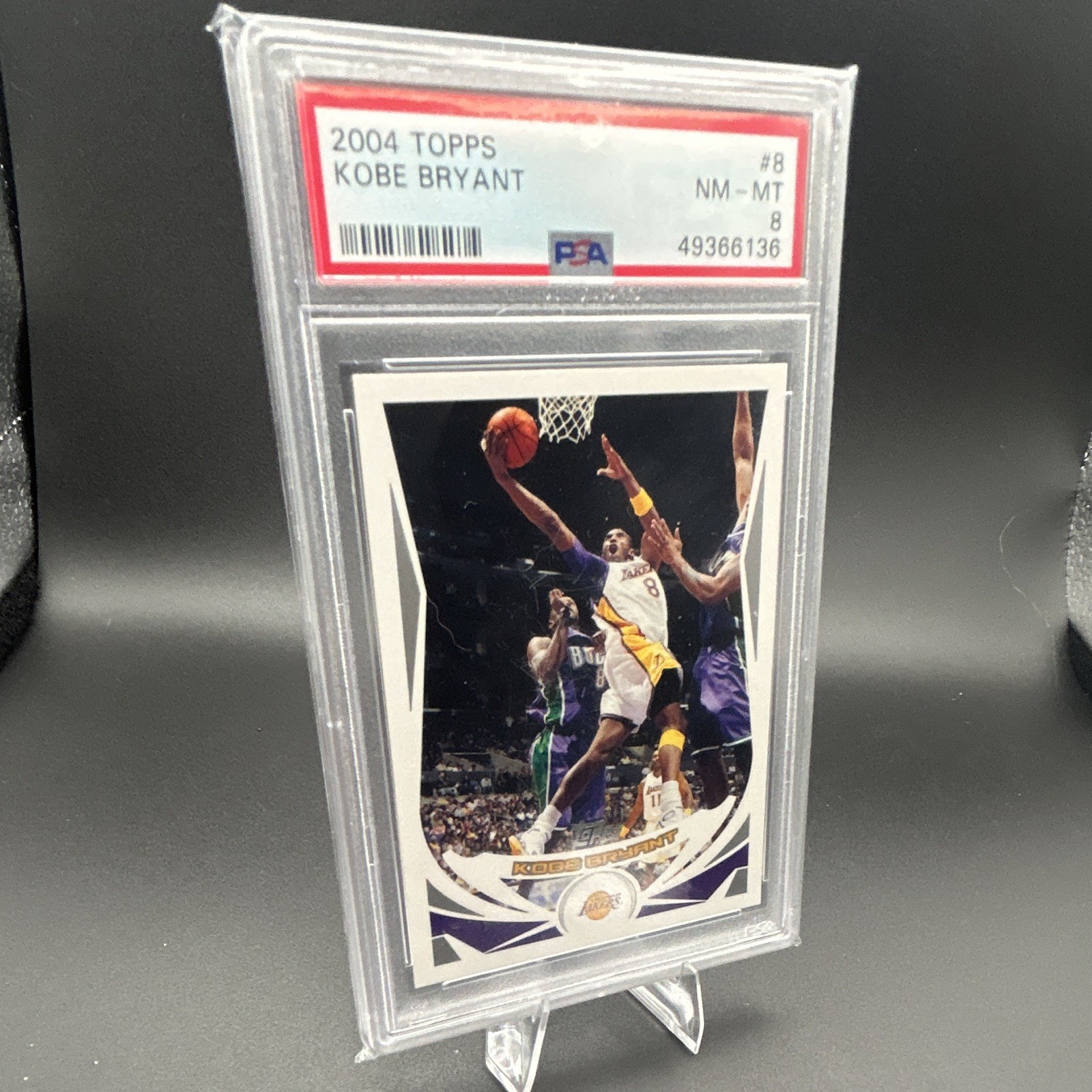 Topps 2004-05 Kobe Bryant #8 Lakers Base Set PSA 8 Graded Basketball Card Topps 2004-05 Kobe Bryant #8 Lakers Base Set PSA 8 Graded Basketball Card