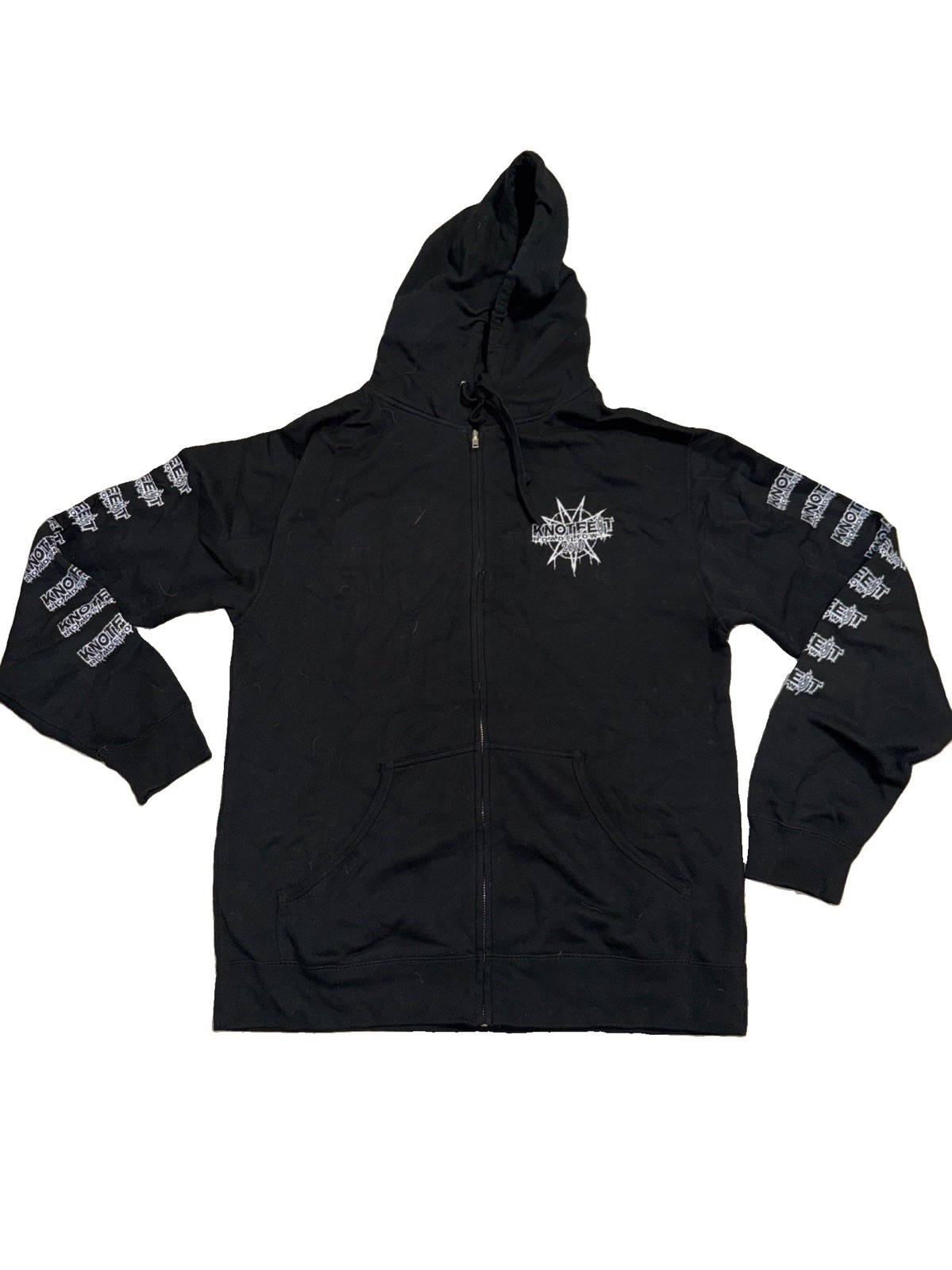 2019 Slipknot Knotfest Roadshow Zip Up Hoodie Blk Size Large