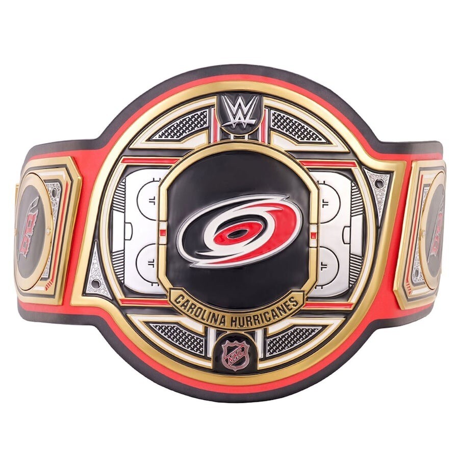 Carolina Hurricanes NHL 4mm Championship Belt Gold Plated Real Leather
