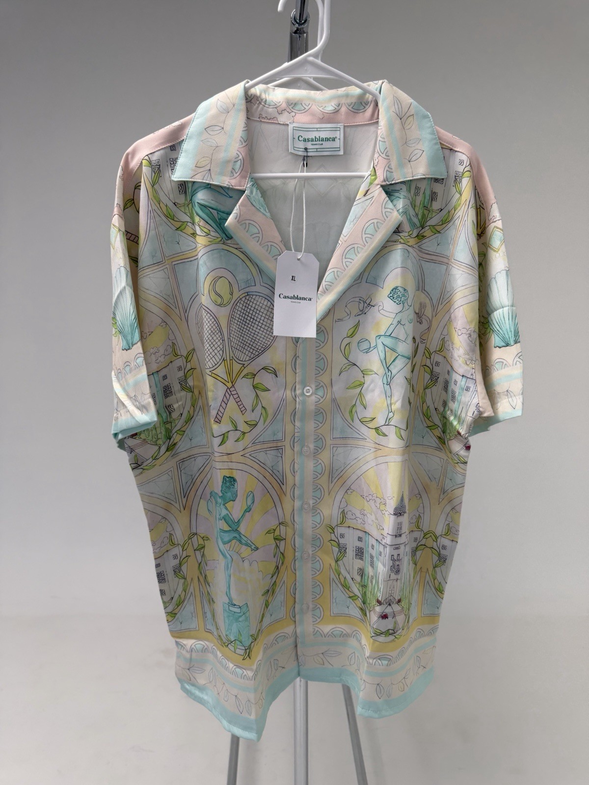 Casablanca Tennis Print Short Sleeve Shirt Men’s XL Pastel Button Up Casablanca Tennis Print Short Sleeve Shirt Men’s XL Pastel Button Up