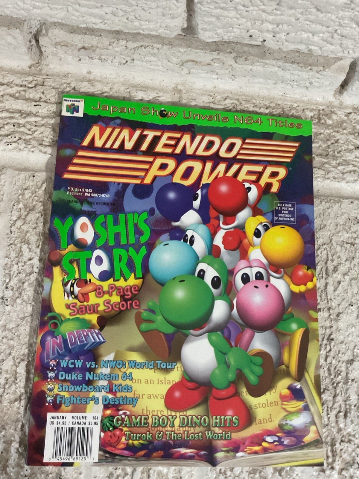 Nintendo Power Magazine Vol 104 Jan 1998 Yoshi Complete Poster Calendar Inserts