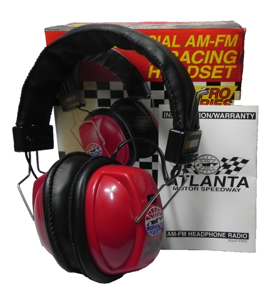 Vintage 1998 SUPER RARE NASCAR Atlanta Motor Speedway AM-FM Radio Racing Headset