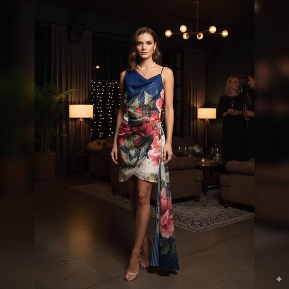 Elliatt Odeon Dress Navy Floral Multi NWT Size S Elliatt Odeon Dress Navy Floral Multi NWT Size S