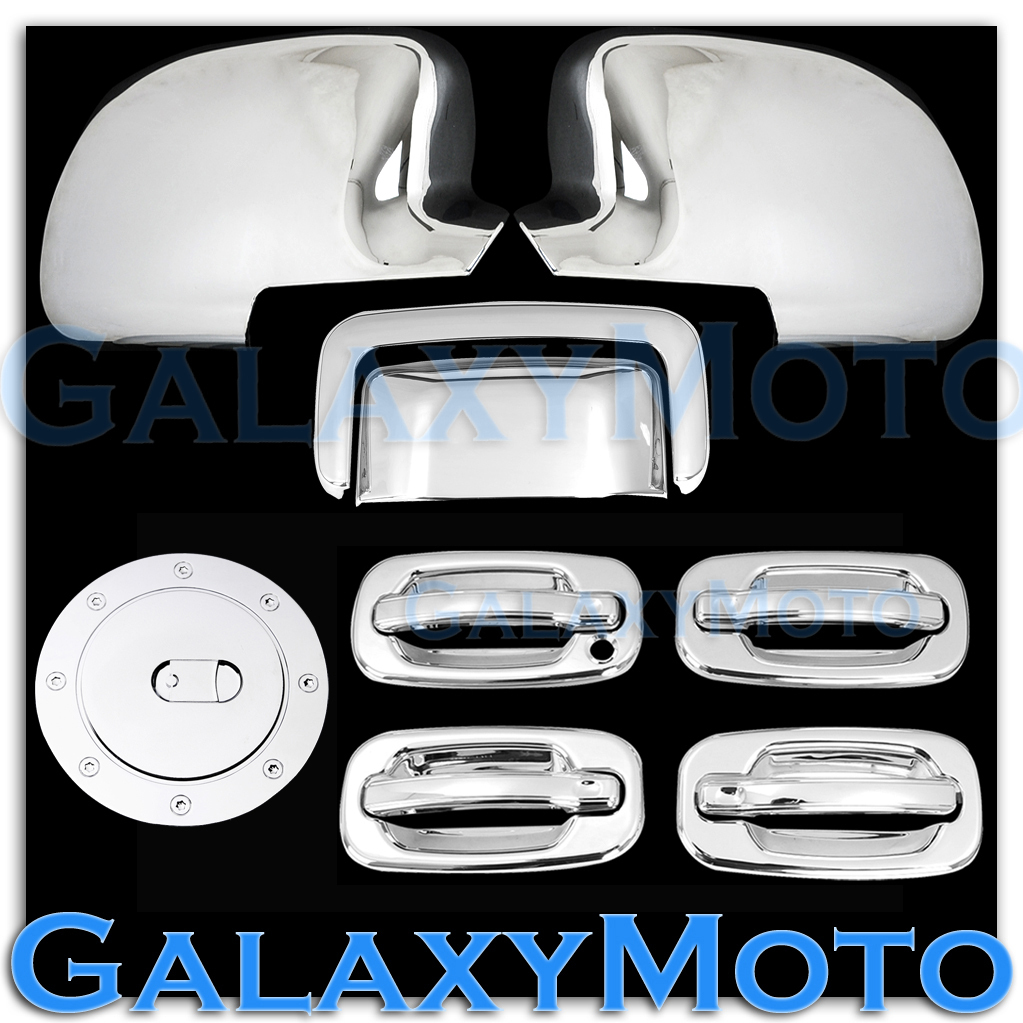 00-06 Chevy Tahoe Chrome Mirror+4 Door handle+NO Passenger KH+Tailgate+Gas Cover 00-06 Chevy Tahoe Chrome Mirror+4 Door handle+NO Passenger KH+Tailgate+Gas Cover