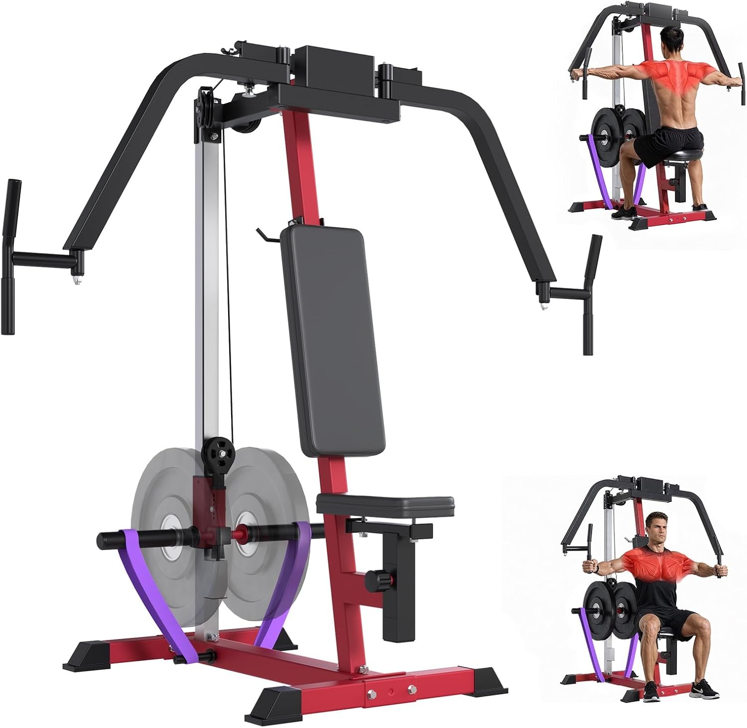 3-in-1 Chest Fly Machine PEC Deck Reverse Delt Adjustable Steel Black Red 3-in-1 Chest Fly Machine PEC Deck Reverse Delt Adjustable Steel Black Red