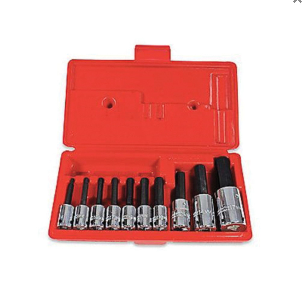 NEW Proto USA J4900MA-TT 10pc METRIC 4-17mm HEX Socket Bit Set , 3/8, 1/2