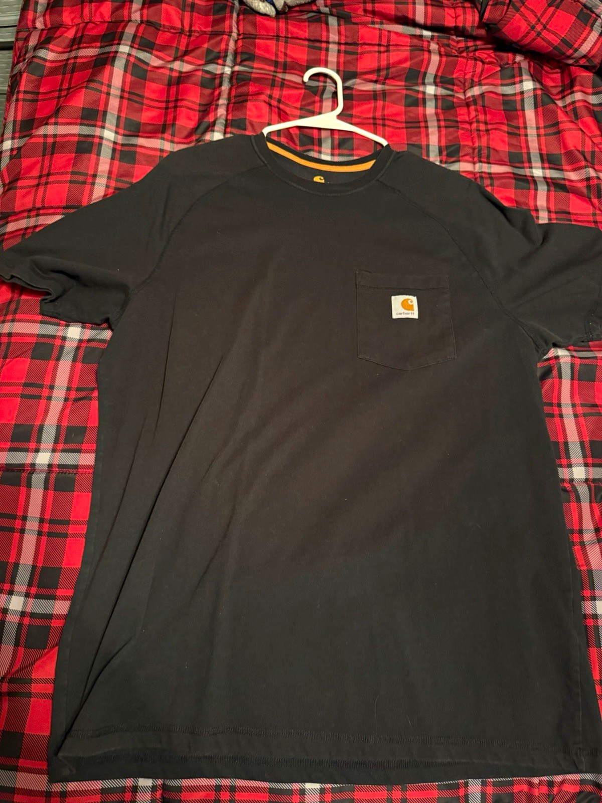 Carhartt Force Men\'s Relaxed Fit Black Pocket Logo Crew Neck T-Shirt L