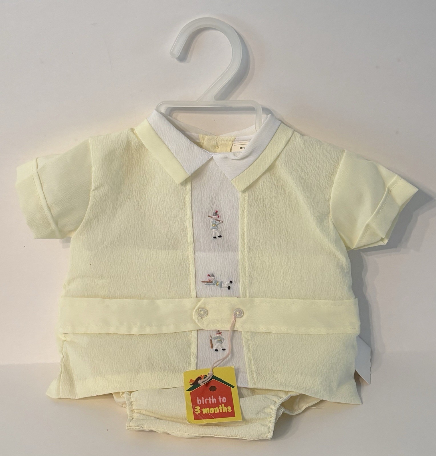 Vintage Baby Boys Romper Yellow 0-3M Whipped Cream by Klopman Summer Outfit NOS Vintage Baby Boys Romper Yellow 0-3M Whipped Cream by Klopman Summer Outfit NOS