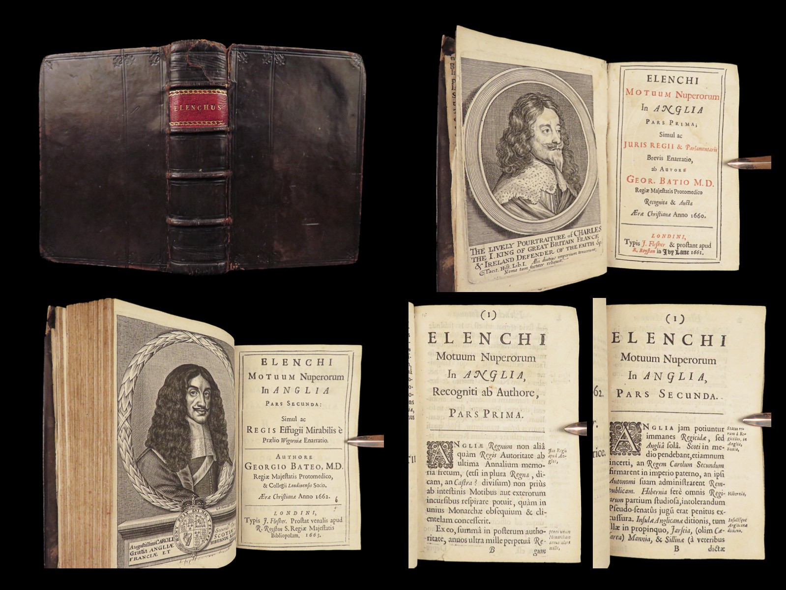 1661 Charles II English Civil War 1ed Elenchi Motuum Numperorum George Bate RARE