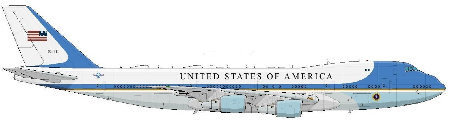 1/100 BSModelle 100598 Boeing 747 VC-25A Air Force One decals 1/100 BSModelle 100598 Boeing 747 VC-25A Air Force One decals