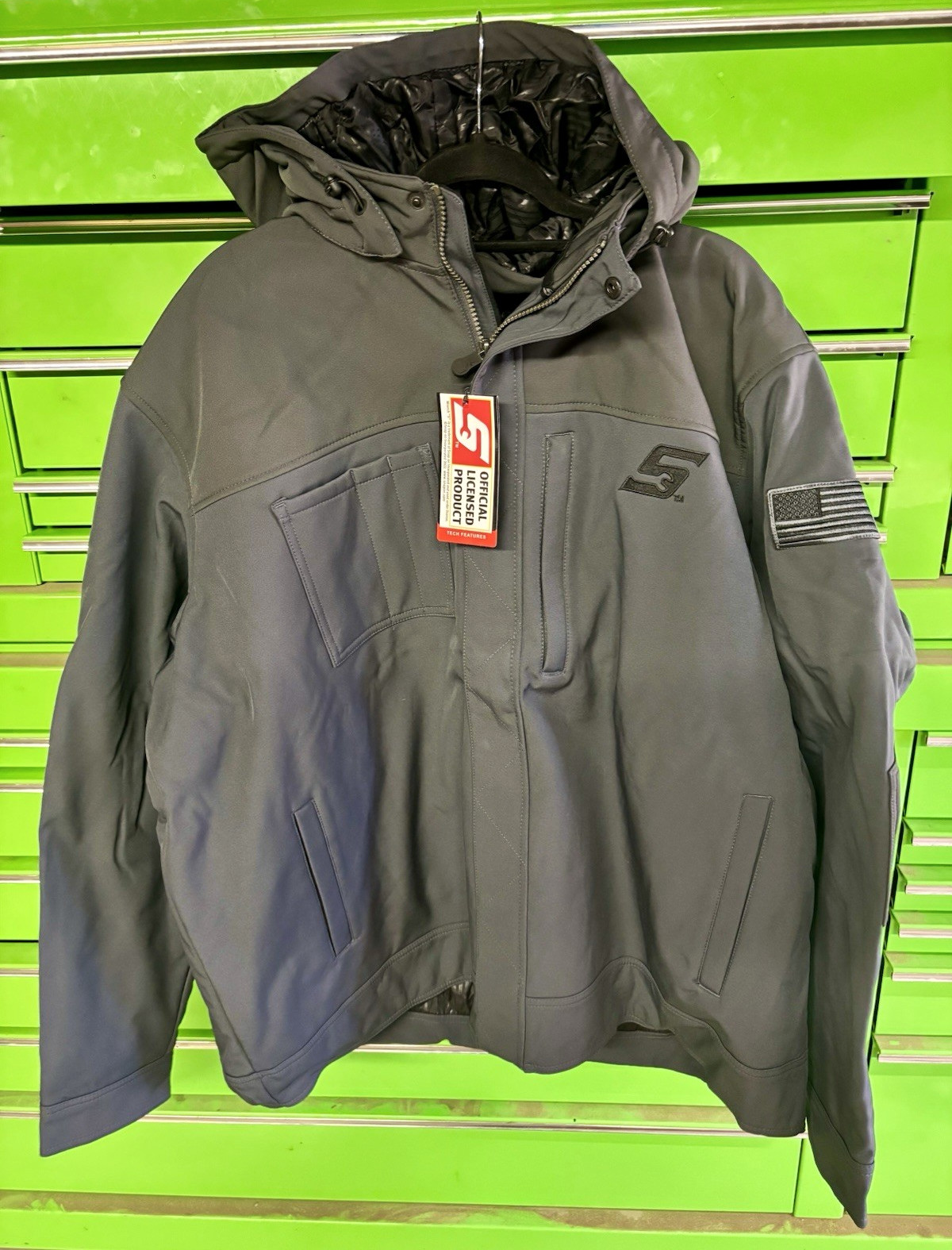 Snap-on Kenosha Heavy Weight Softshell Jacket Hooded Water Resistant 3XL Gray