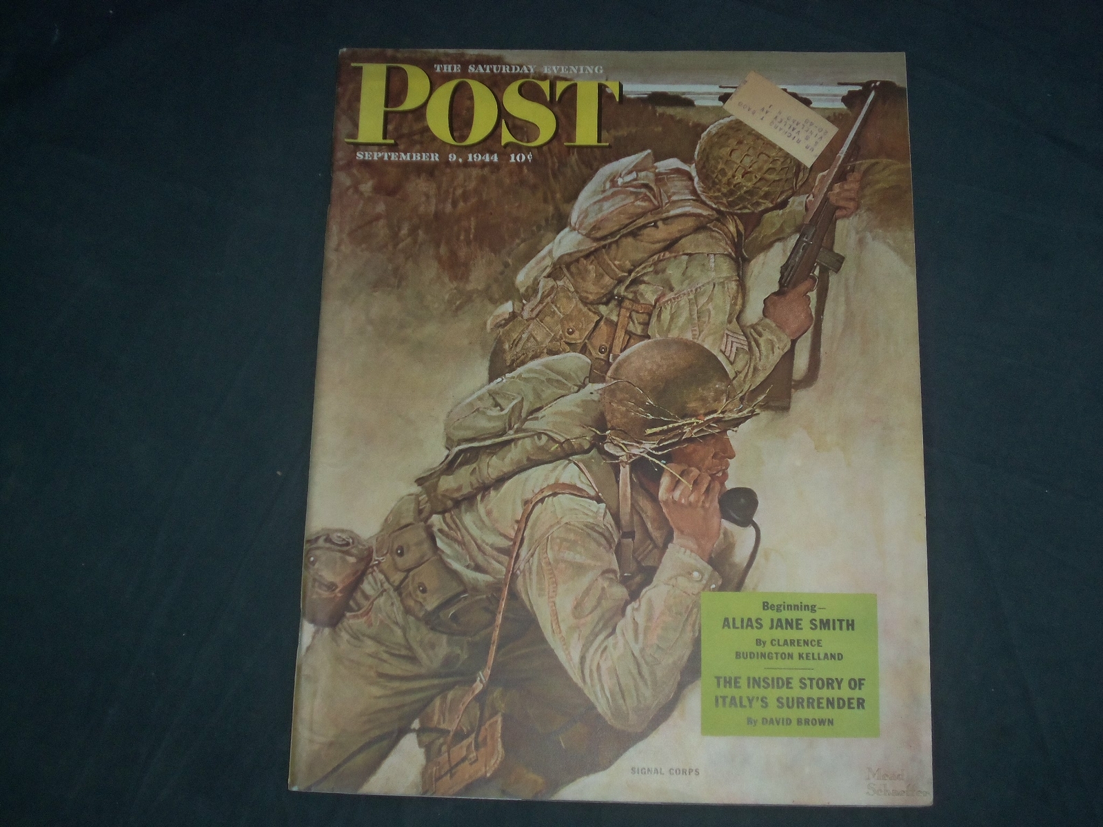 1944 SEPTEMBER 9 THE SATURDAY EVENING POST MAGAZINE- ILLUSTRATED COVER- SP 2476O