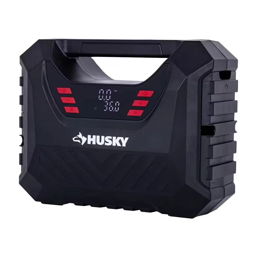 Husky Inflator Portable Tire Pump AC DC 12V 120V Digital Gauge LED Auto Shut Off