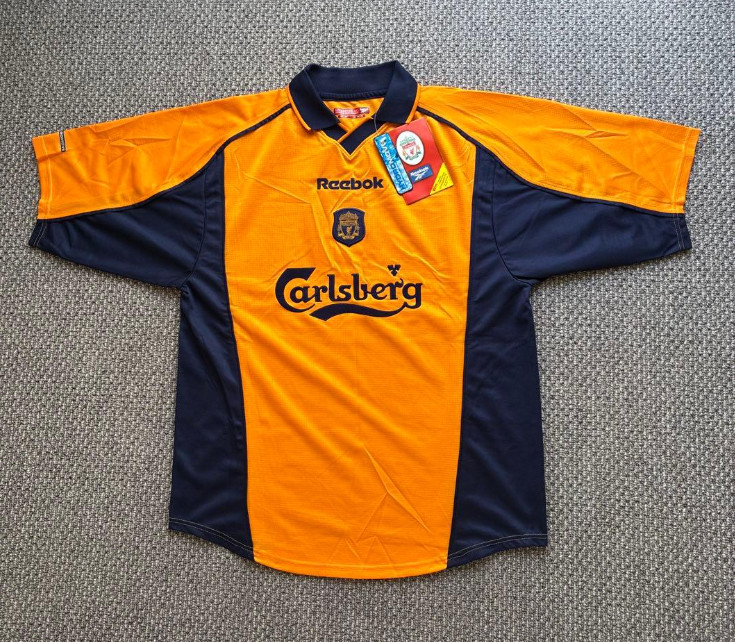 BNWT Liverpool FC 2000 2001 Away Jersey Reebok Carlsberg Orange Shirt Size M