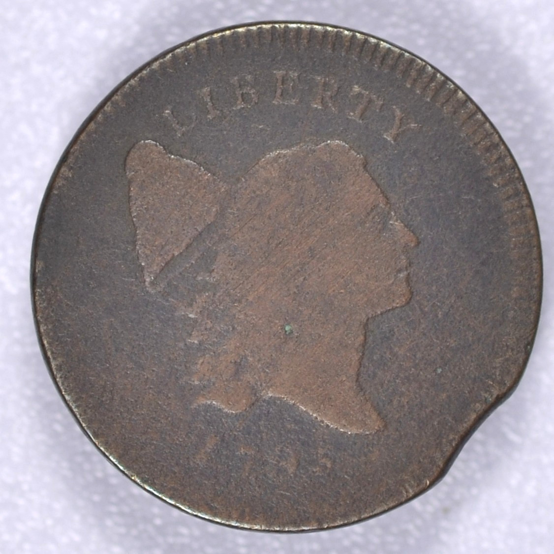 1795 LIBERTY CAP HALF CENT NO POLE GOOD+ SCARCE TYPE COIN PLANCHET CLIP