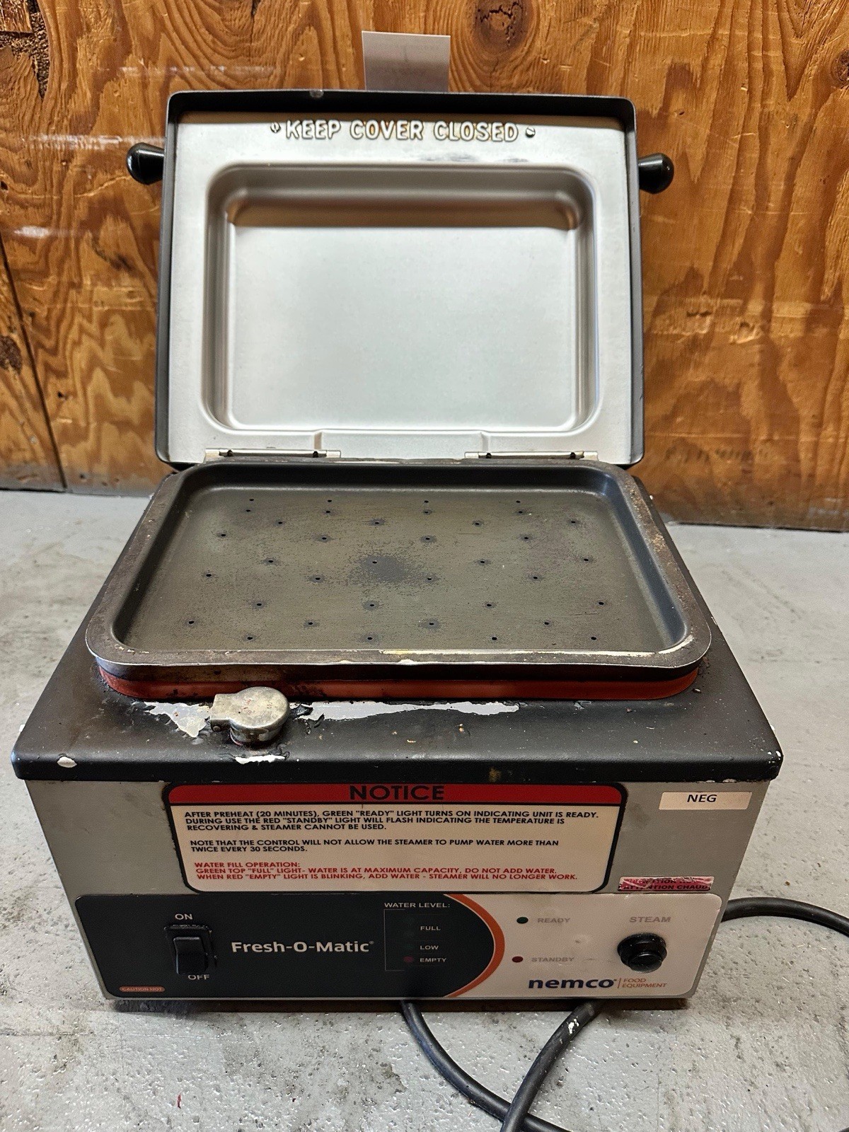 NEMCO Fresh-O-Matic 6625B Commercial Countertop Food Steamer Rethermalizer 120V