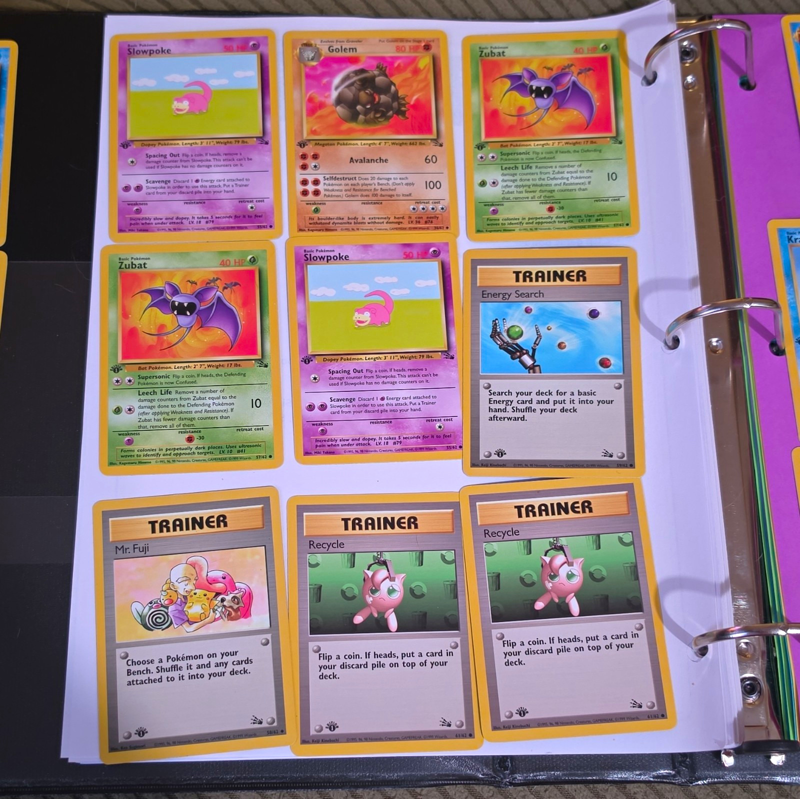 Nintendo Pokemon TCG Fossil 1999 Vintage 17-Card Lot Slowpoke Golem Zubat Nintendo Pokemon TCG Fossil 1999 Vintage 17-Card Lot Slowpoke Golem Zubat