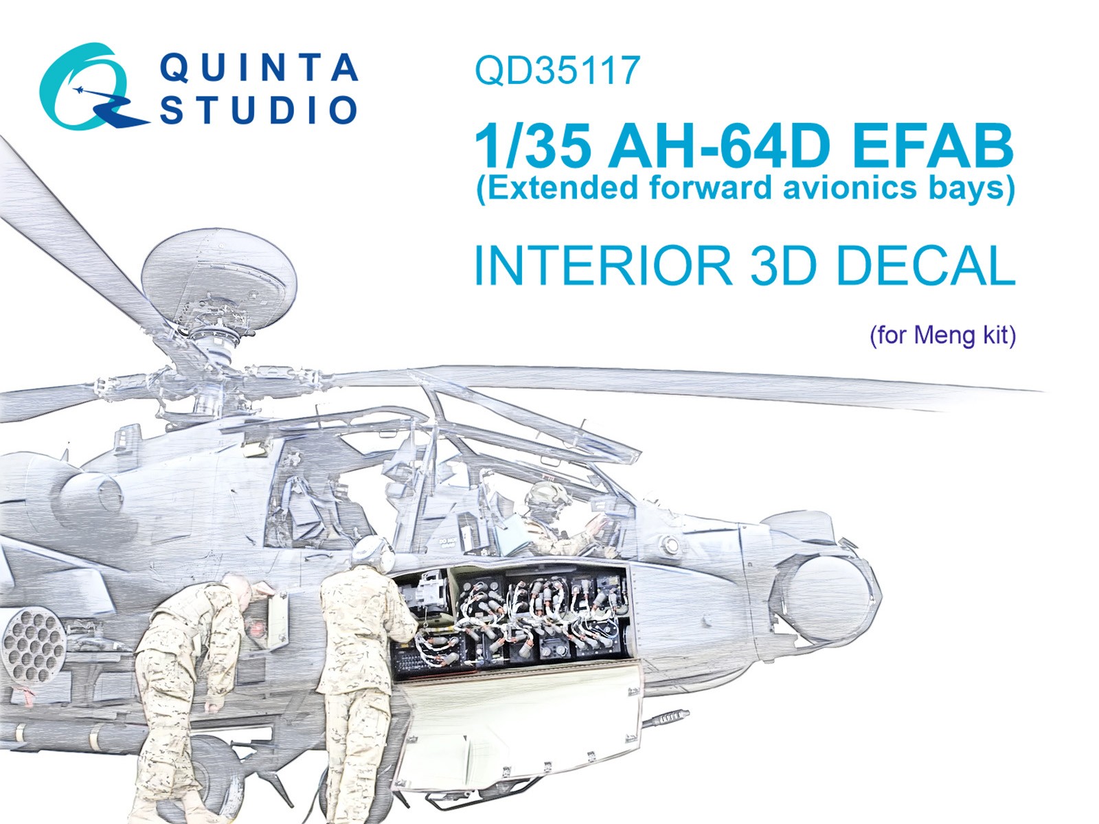 Quinta Studio 1/35 AH-64D Extended forward avionics bays 3D-Interior (Meng) Quinta Studio 1/35 AH-64D Extended forward avionics bays 3D-Interior (Meng)