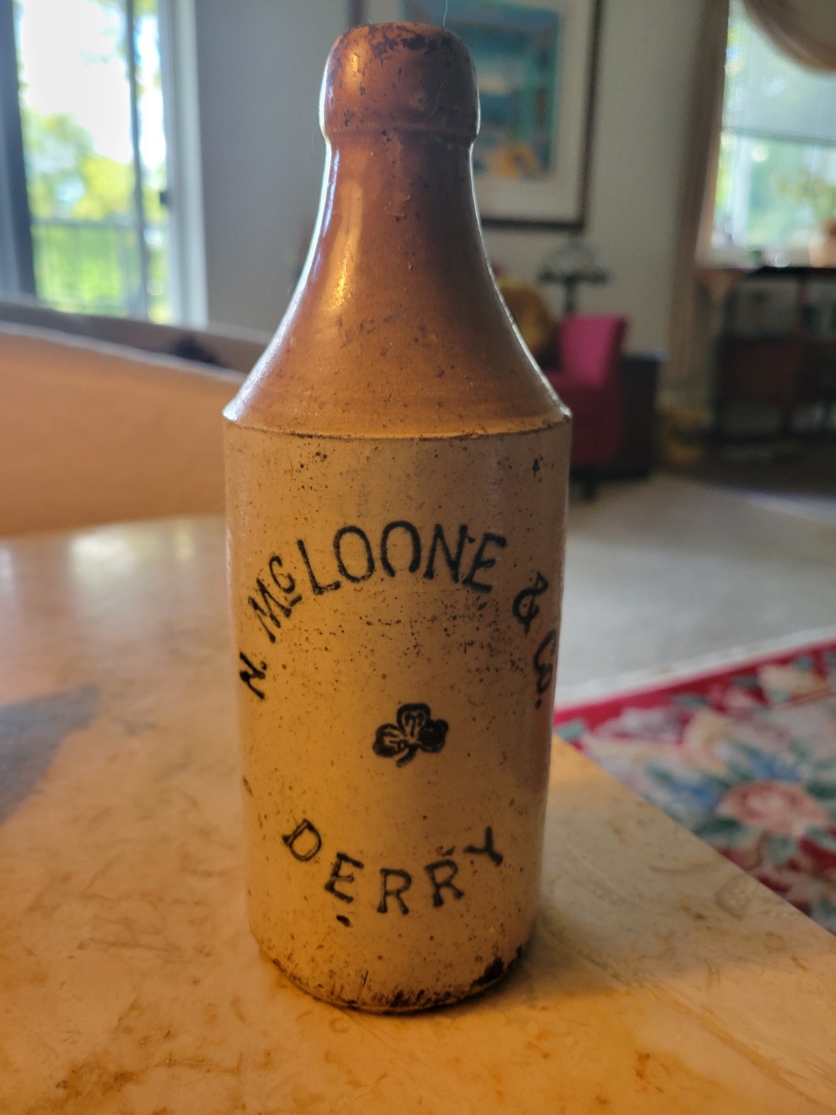 RARE ANTIQUE NORYHERN IRISH STONEWARE N. MCLOONE & CO DERRY BEAR BOTTLE 19TH CEN RARE ANTIQUE NORYHERN IRISH STONEWARE N. MCLOONE & CO DERRY BEAR BOTTLE 19TH CEN